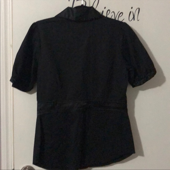 Black Button Up SS Tux Top - Picture 9 of 10